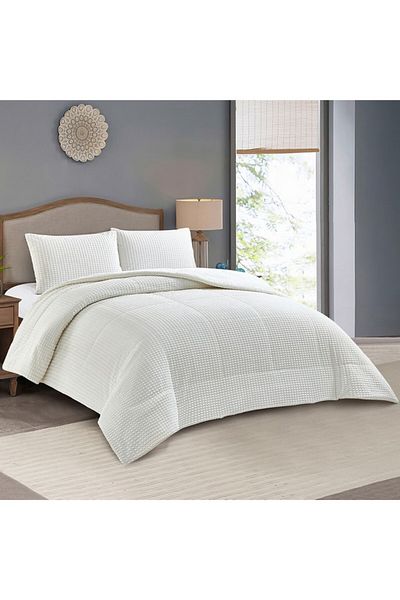 Home Box Bern Milo 3-Piece Embossed Flannel King Comforter Set 220x240 cm