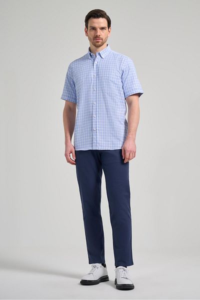 İmza Βαμβακερό πουκάμισο Classic Comfort Fit - Κοντό μανίκι, καρό σχέδιο, πέτο με κουμπιά, με τσέπες 1004250165
