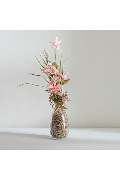 Home Box Caven Butterfly Flower in Glass Vase with Potpourri 11x10x35 cm