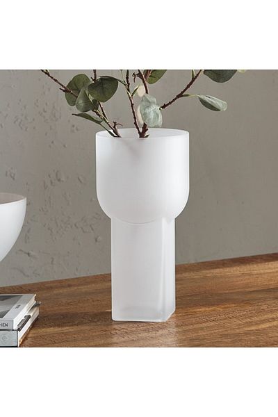 Home Box Lemont Frosted Glass Vase 15x15x30 cm
