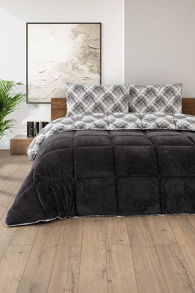 Formeya King Size Luxus Wellsoft Bettdecke Doppelseitiger Kissenbezug 215x235 cm Bettdecke + Kissenbezug Set