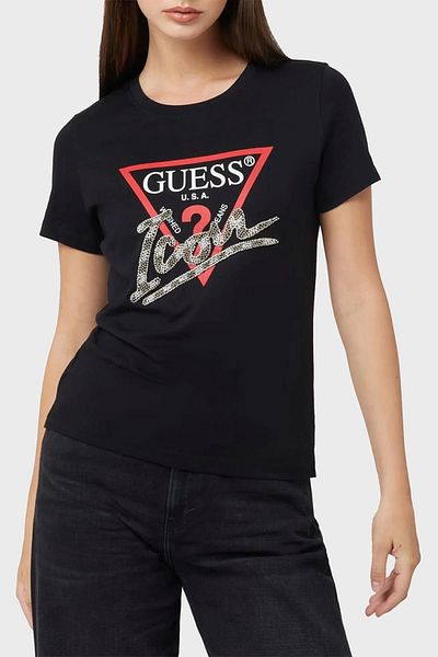 Guess Női Stoned Love Logo fekete póló