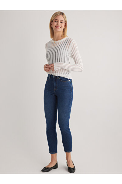 JUD Hilde 499 talie înaltă Blue Mom Jeans pentru femei