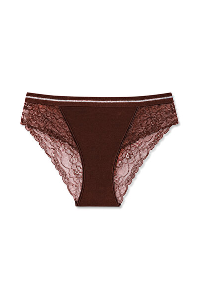 HNX 4-пари Інтерлок з мереживною обробкою, еластичний пояс, жіночі трусики