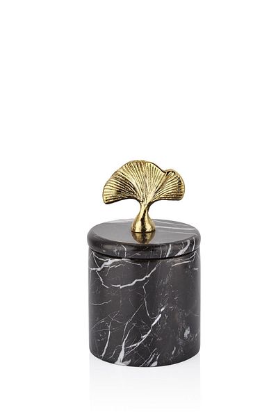 SETABIANCA Evza Marble Pedestal Decoration Box Gingko 9*9*16 cm