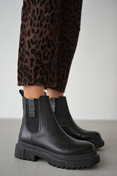 shopcolic 692 Mango Mod Hakiki Deri Yanlastik Chelsea Kadın Bot Postal