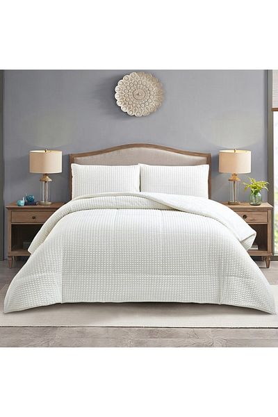 Home Box Bern Milo 3-Piece Embossed Flannel King Comforter Set 220x240 cm