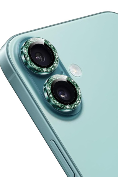 KeepHone Apple Iphone 16 & Iphone 16 Plus Kamera Koruma Parlak Simli Gömülü T...