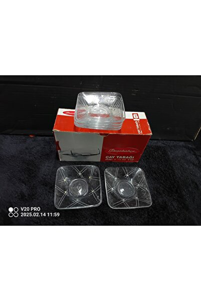 Paşabahçe Çay tabağı.cam çay tabağı. PAŞABAHÇE 54261 kare çay tabağı.