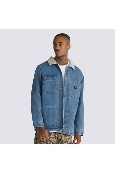 Vans Bărbați Blue Drill Chore Denim Sherpa Coat Vans