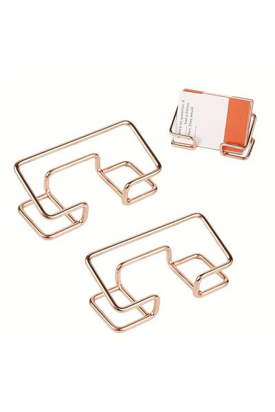 İsdeksan Florans Colorful 2 Acet Metal Chrome Plated Business Card Stand
