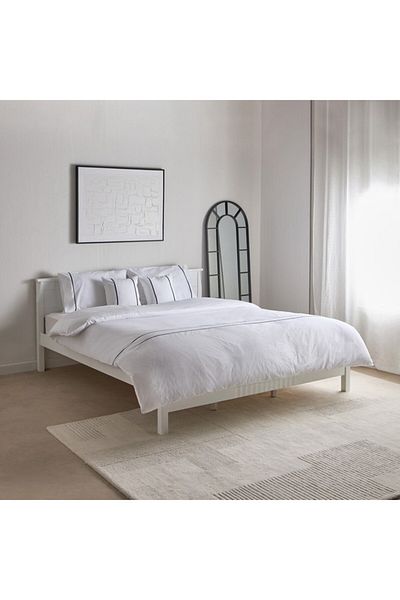 Home Box White Haven Grande Affordables 5-Piece Cotton Lader Lace Stitch King Comforter Set 220x240 cm