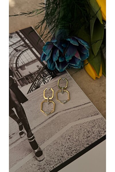 KAD COLLECTION أقراط بينتيريست الذهبية