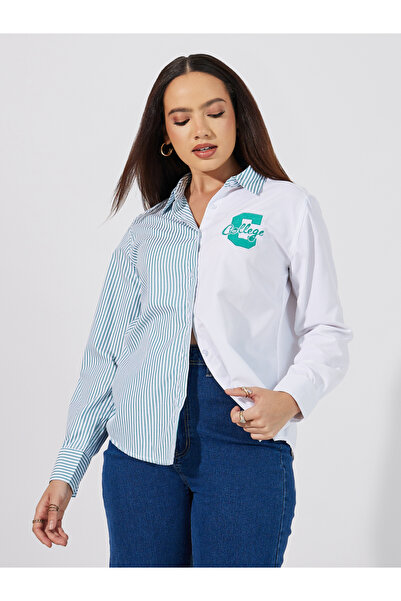 Styli Striped Regular Fit Shirt with Badge Detail