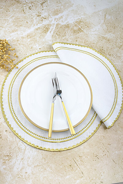 WEARE2 Set de servire american compatibil Pip Studio Love Birds din aur alb -...