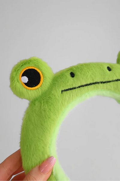 EFBUTİK Green Plush Frog Crown