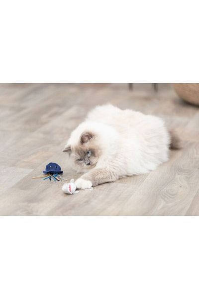 Trixie Sea Creatures Shaped Cat Toy - Plush, with Cat, 5-8cm