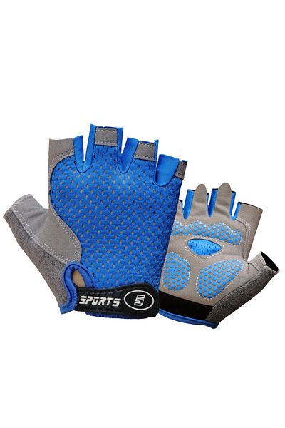 Choice M blue Children's Gloves Half Finger Outdoor Sports Kids Cycling Boys Girls Protection Antislip Brea