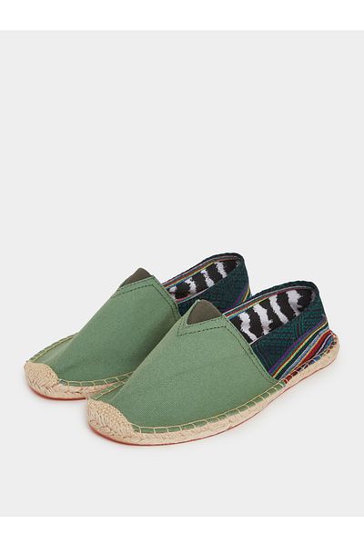 Styli Printed Jute Sole Low Heel Espadrilles