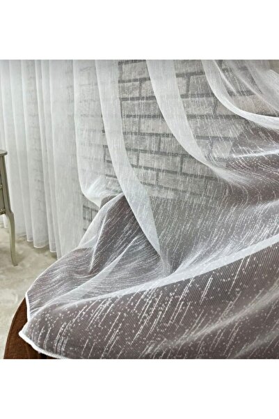 Bsrn Tasarım Ütü İstemez Keten Damla Şantuklu Desen Orta Pileli Tül Perde Her...