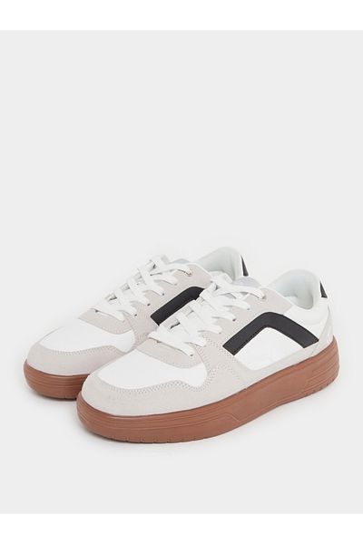 Styli Court Shoes Color Block Lace Up Sneakers