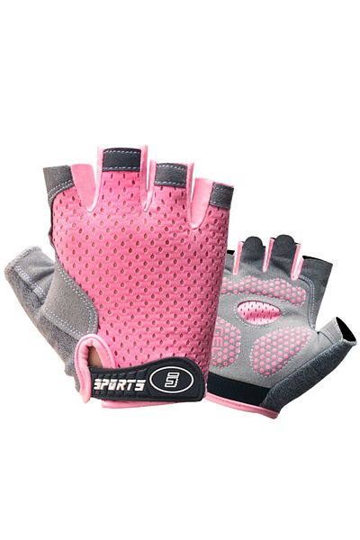 Choice M pink Children's Gloves Half Finger Outdoor Sports Kids Cycling Boys Girls Protection Antislip Brea