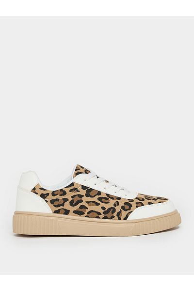 Styli Animal Print Lace Up Sneakers