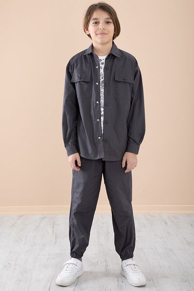 Cansın Mini Smoked Boy's Chest Pocket 3 Piece Set 20350