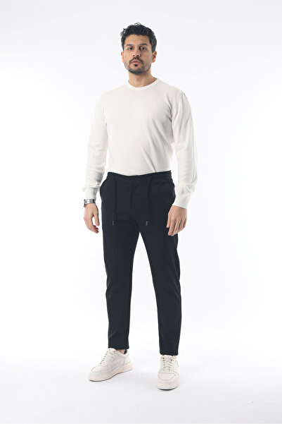 İDS COLLECTİON Slimfit Jogger Kışlık Siyah Likralı Rahat Pantolon