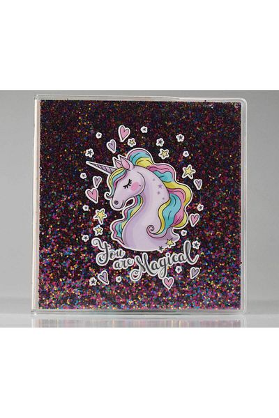 4nio Caiet mic cu unicorn magic argintiu roz închis