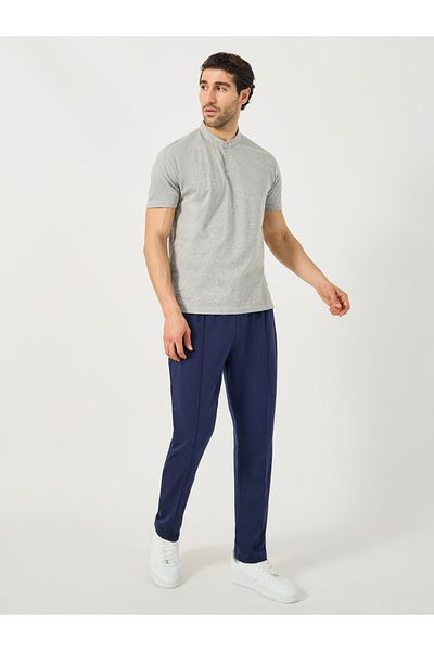 Styli Regular Fit Cotton Compact Jersey Mandarin Polo T-Shirt