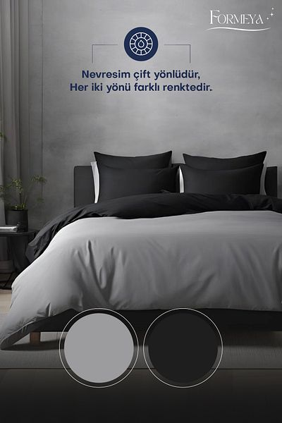 Formeya Doppeltes, elastisches Bettbezug-Set – 2 Kissenbezüge