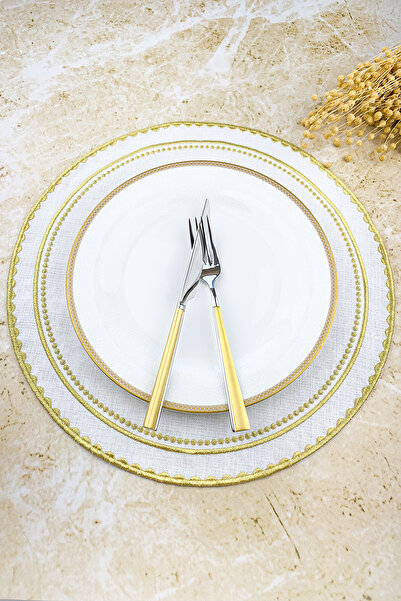 WEARE2 Set de servire american compatibil Pip Studio Love Birds din aur alb -...