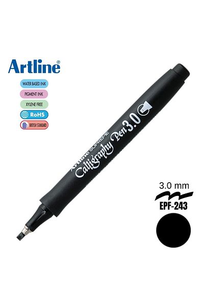 artline Calligraphy Pen 3.0 Cut Tip Calligraphy Pen Black / Epf-243