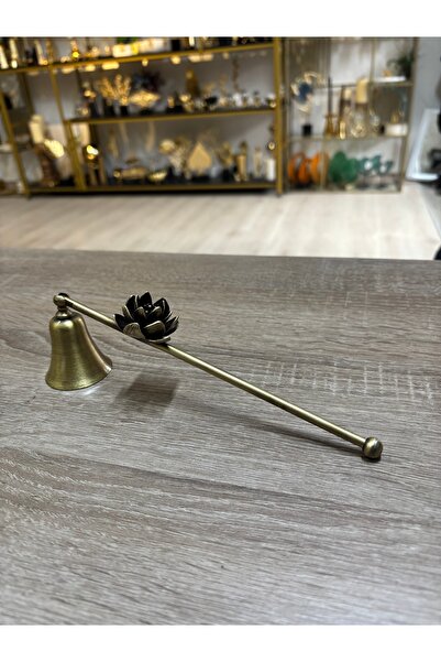 Mercan Tasarım Atölyesi NİLÜFER ÇİÇEKLİ MUM SÖNDÜRÜCÜ-ANTİK BRONZ