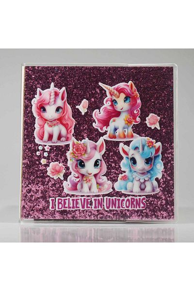 4nio Pink Silvery Baby Unicorn Small Notebook