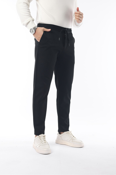 İDS COLLECTİON Slimfit Jogger Kışlık Siyah Likralı Rahat Pantolon