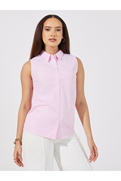 Styli Striped Sleeveless Buttoned Down Shirt