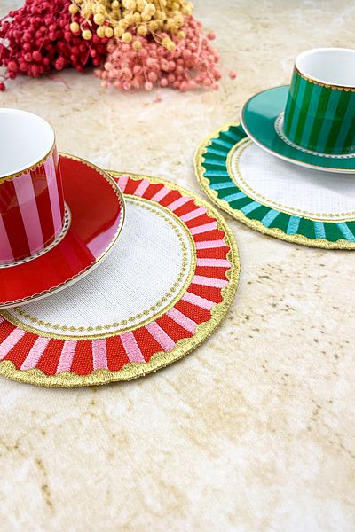 WEARE2 Pip Studio Love Birds Red Pink and Green Turquoise Cocktail Napkins - 2 Pcs