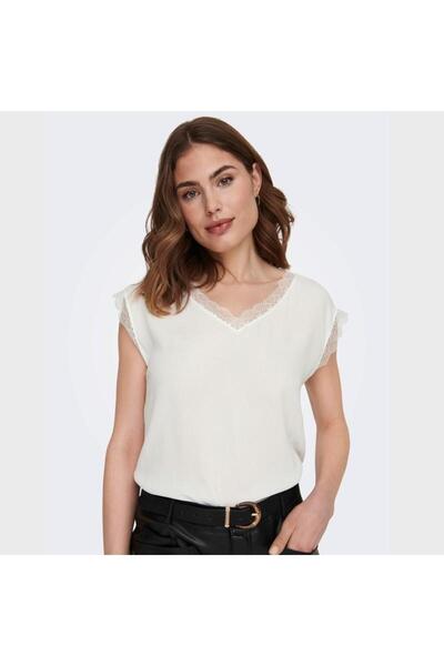 ONLY ONLJASMINA LIFE SS V LACE TOP NOOS PTM 15252241