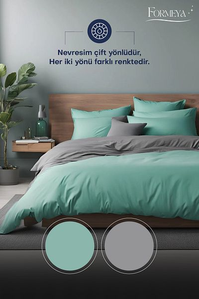 Formeya Doppeltes, elastisches Bettbezug-Set – 2 Kissenbezüge