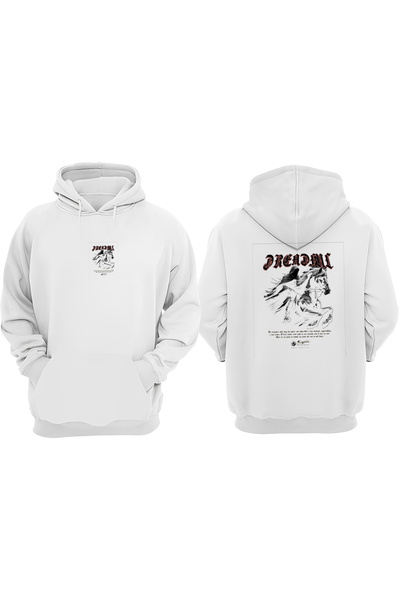 Anetos Λευκό φούτερ Dreadelc Design Back με τύπωμα