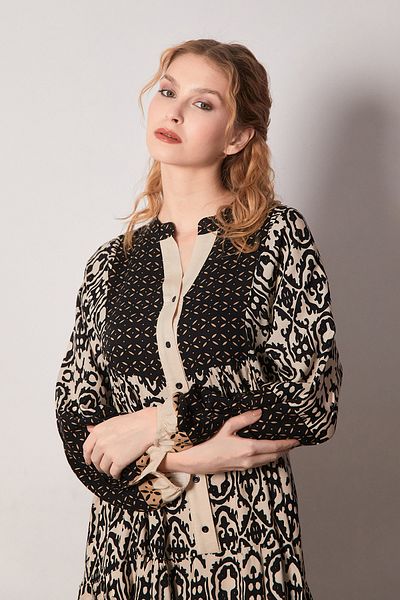 Fulla Moda Φόρεμα Fullamodest Ethnic με μισό κουμπί
