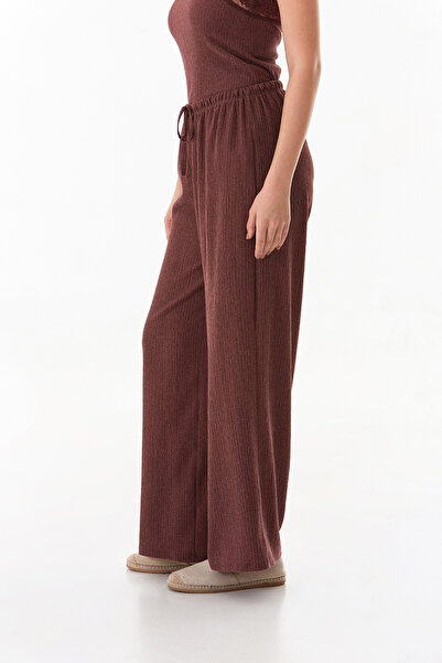 Fulla Moda Wrapped Fabric Palazzo Trousers with Elastic Waist