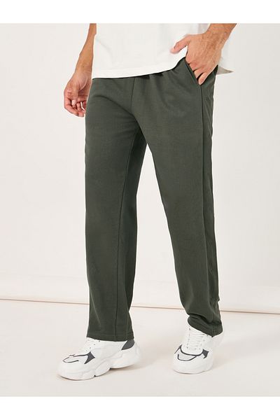Styli Oversized Straight Leg Joggers with Popper Button