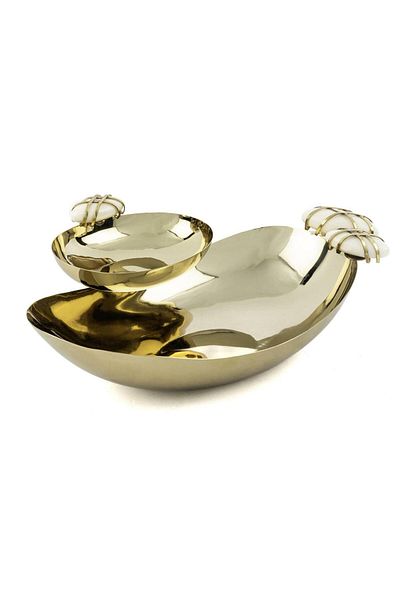 Mikasa Moor Pebble Gold Oval Bowl with Bowl 31X24X9 cm