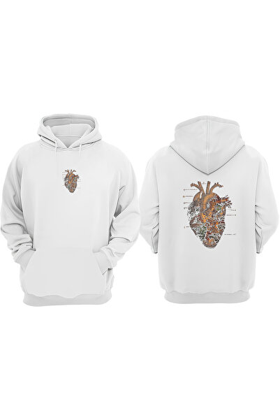 Anetos سويت شيرت أبيض بتصميم قلب ومطبوع من الخلف