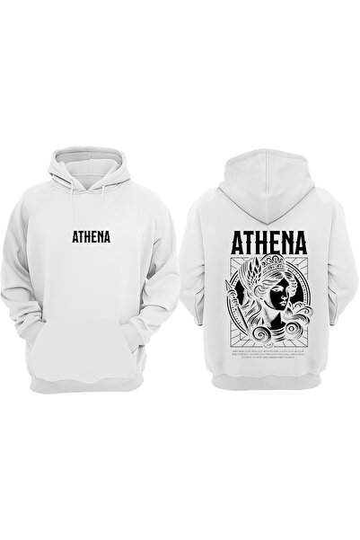 Anetos Λευκό φούτερ Athena Girl Design Back με τύπωμα