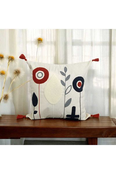 Home Pernă cu pompon cu model de păpădie 43x43 cm