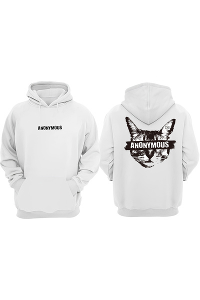 Anetos Anonymous Cat Design Rucsac cu imprimeu Alb Swea tricou